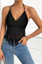 Deluxerie Crop Top Kaisley schwarz