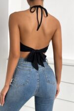 Deluxerie Crop Top Kaisley schwarz
