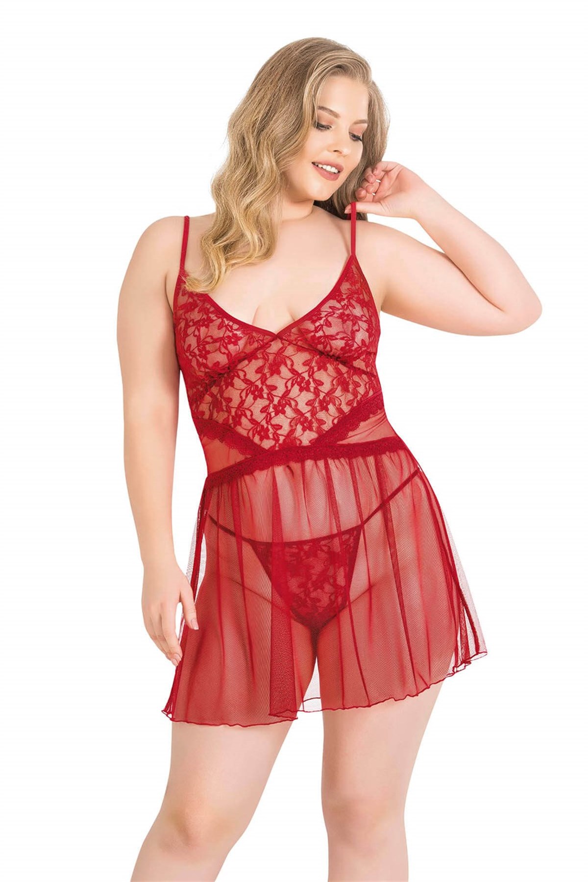 Deluxerie Babydoll-Set für Große Größen Perla Deluxerie Babydoll-Set für Große Größen Perla